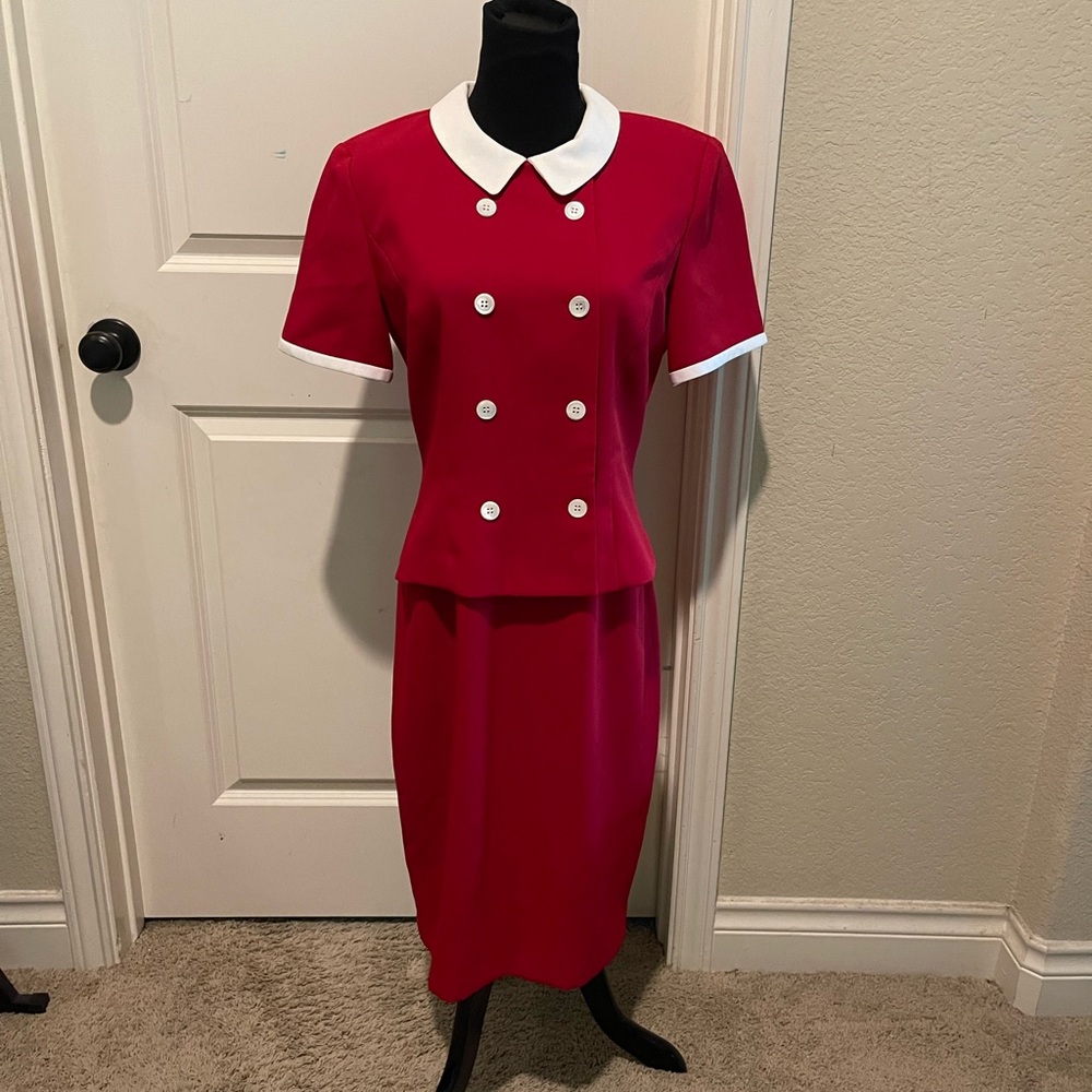 Vintage red and white dress